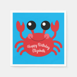 Crab Birthday Party Niedlich Cartoon Kinder Serviette