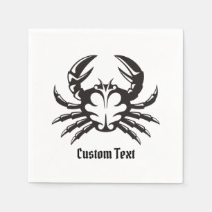 Crab Black Serviette