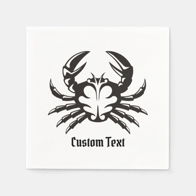 Crab Black Serviette (Vorderseite)