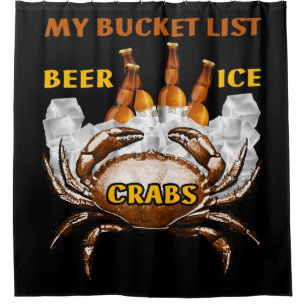 Crab Boil Gift Seafood Bucket List Bierkrebse Duschvorhang