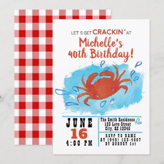 Crab Boil Nautical Birthday Einladung