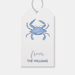 Crab Coastal Chic Custom Gift Tags Geschenkanhänger
