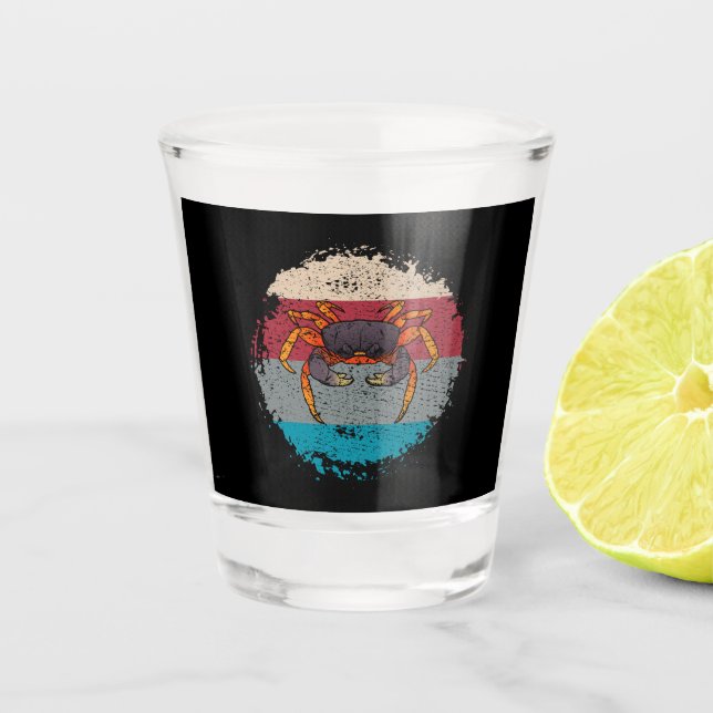 Crab Crabbing Retro Schnapsglas (Vorderseite)