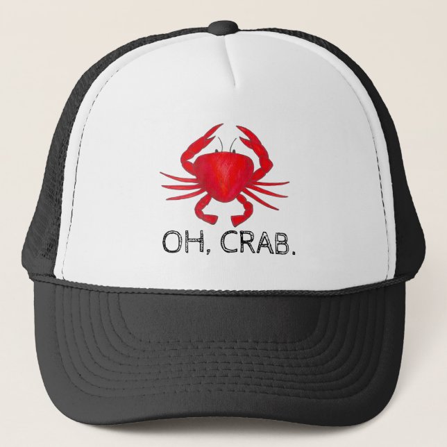 Crab (Crap) Red Baltimore Maryland Crabs Hat Truckerkappe (Vorderseite)