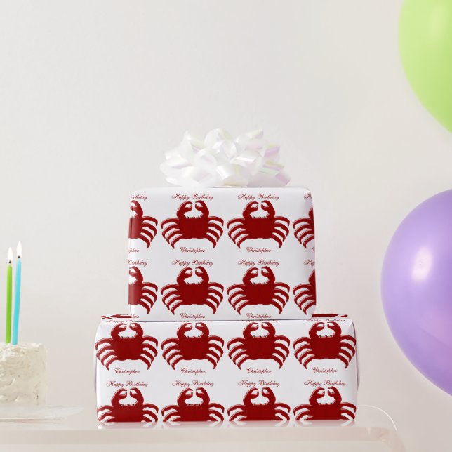 Crab Design Geburtstag Geschenkpapier (Partygeschenke)