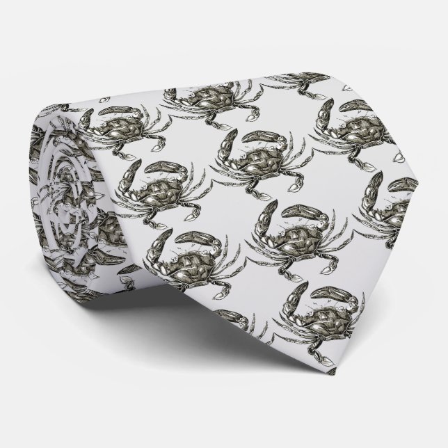 Crab Design Neck Tie Krawatte (Gerollt)