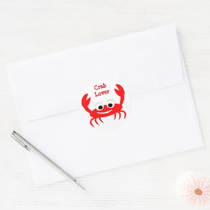 Crab Design Runder Aufkleber
