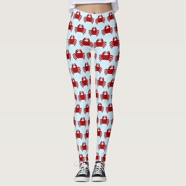 Crab Design You Choose Background Colour Leggings (Vorderseite)