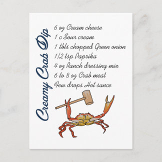 Crab Dip Rezept Postkarte