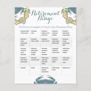 Crab Feast-Watercolor Blue Crabs, Pension Bingo