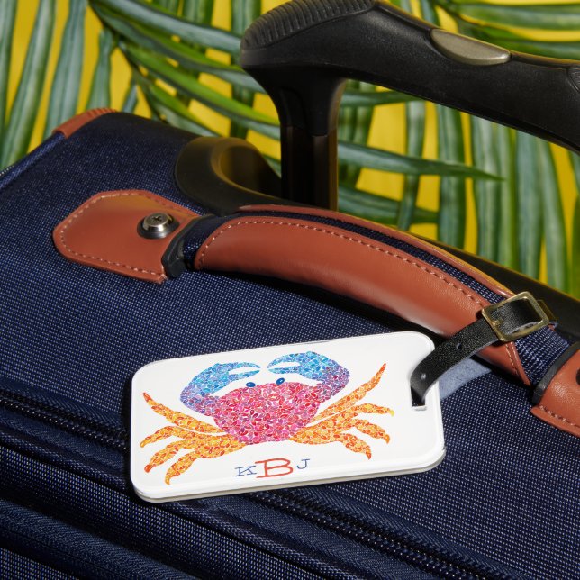 Crab-Gepäckmarke mit Initialen Gepäckanhänger (Vorderseite Insitu 3)