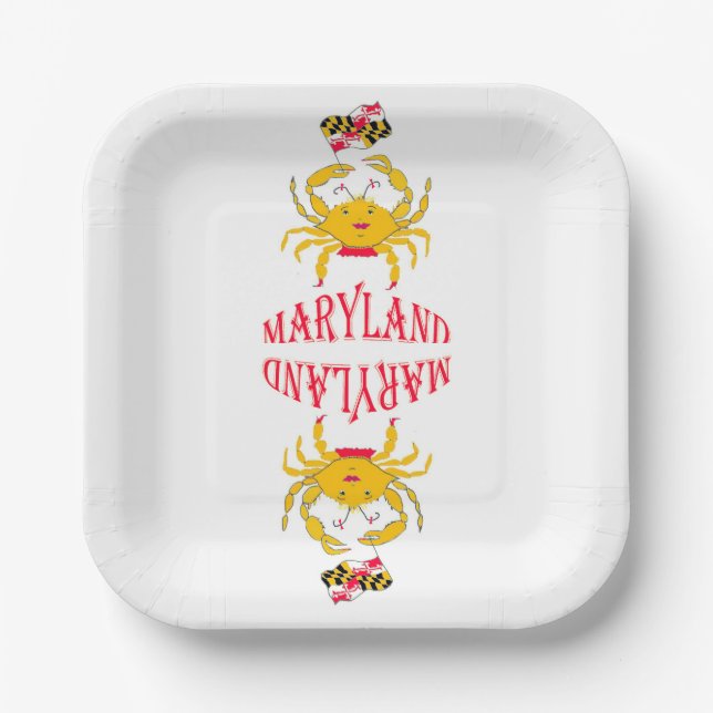 Crab in Maryland Pappteller (Vorderseite)