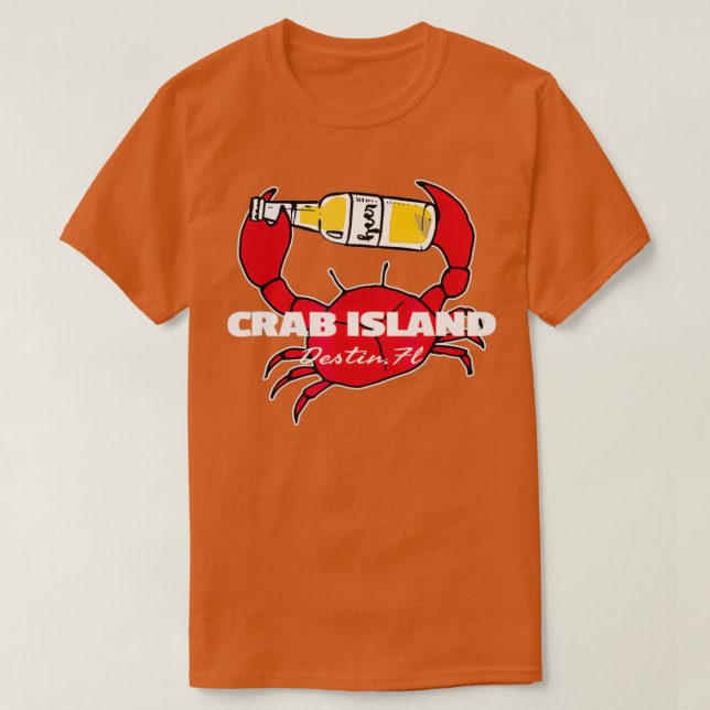 Crab Island Destin FL Party Sandbar Souvenir T-Shirt (Design vorne)