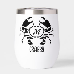 Crab Monogram im Schwarzen Stift