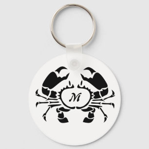 Crab Monogramm im schwarzen Stift Schlüsselanhänger