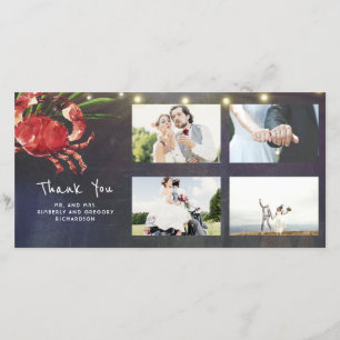 Crab Nautical Beach Wedding Vielen Dank Dankeskarte