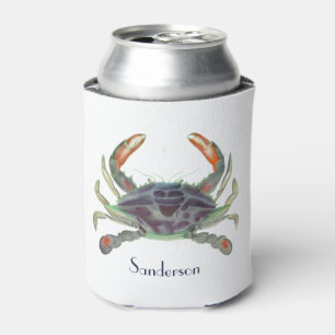 Crab Nautical Gray Blue und Green Dosenkühler