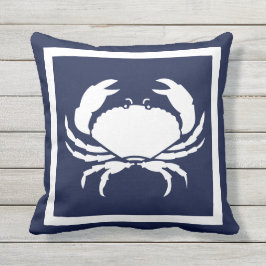 CRAB nautique extérieur blanc sur coussin de marin