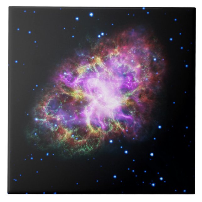 Crab Nebula Supernova Remnant Hubble Composite Fliese (Vorderseite)