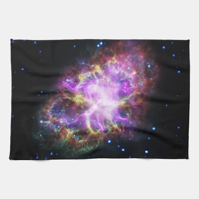 Crab Nebula Supernova Remnant Hubble Composite Geschirrtuch (Horizontal)
