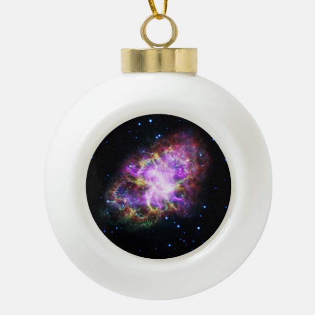 Crab Nebula Supernova Remnant Hubble Composite Keramik Kugel-Ornament (Vorderseite)