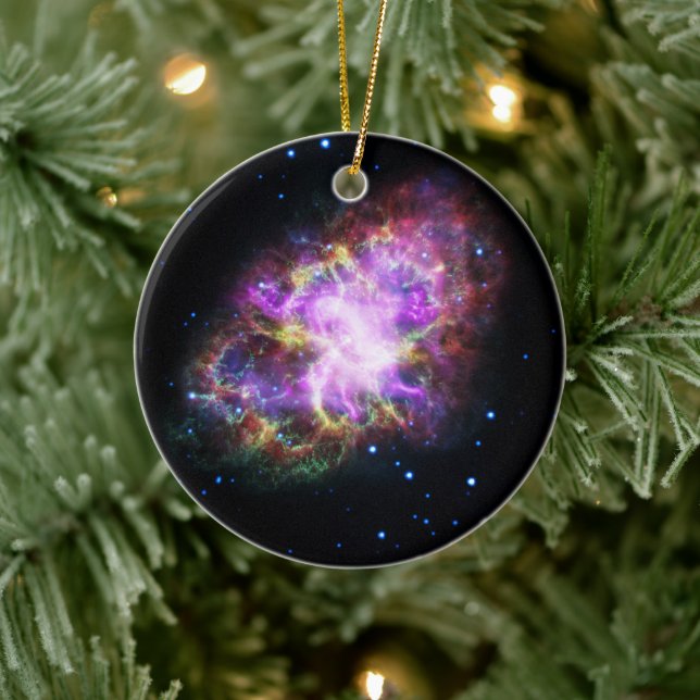 Crab Nebula Supernova Remnant Hubble Composite Keramik Ornament (Baum)