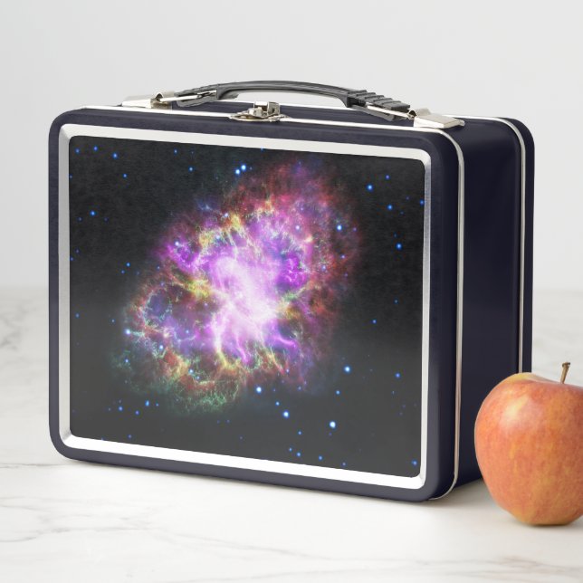 Crab Nebula Supernova Remnant Hubble Composite Metall Brotdose (Beispiel)