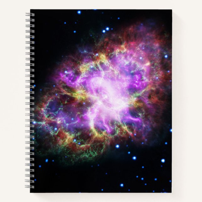 Crab Nebula Supernova Remnant Hubble Composite Notizbuch (Vorderseite)
