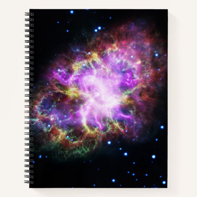 Crab Nebula Supernova Remnant Hubble Composite Notizbuch (Vorderseite)