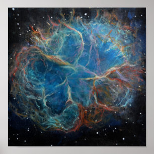 Crab Nebula Weltraumkunstmalerei Poster