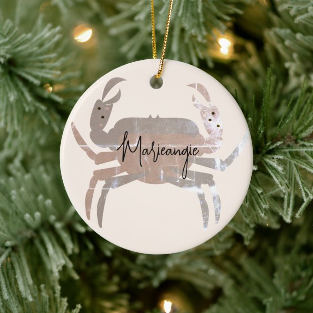 Crab Ocean Beach Crustacean Keramik Ornament (Baum)