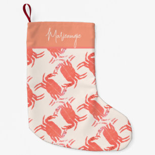 Crab Ocean Sea Creature Muster Kleiner Weihnachtsstrumpf