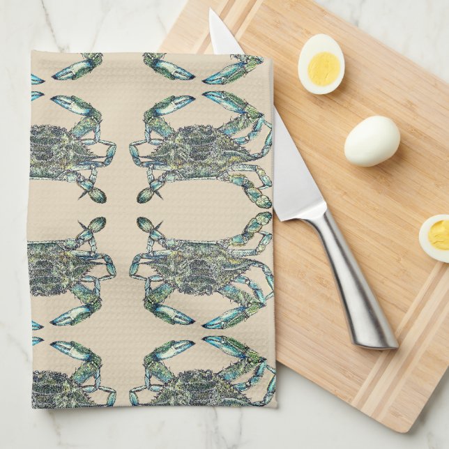 Crab Pattern Handtuch (Viertel Falte)