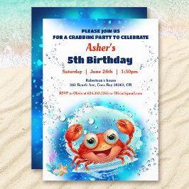 Crab Pool 1. Geburtstag Party Boy Custom Age Einladung
