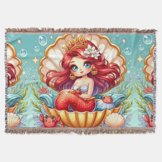 Crab Royalty Coral Cove Drawstring Wall Clock Decke (Vorderseite)