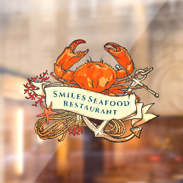 Crab Seafood Restaurant Front anpassen Fensteraufkleber