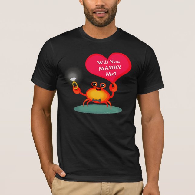 Crab-Shirt für Hochzeitspaziergänge, Verlobung T-Shirt (Vorderseite)