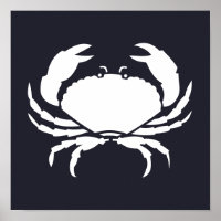CRAB-Silhouette auf marineblau