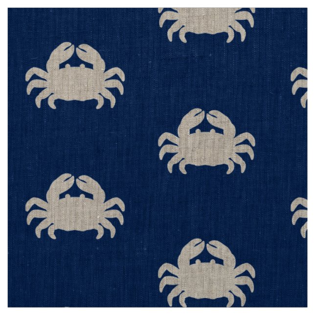 Crab-Silhouette für Navy Blue Stoff (Muster)