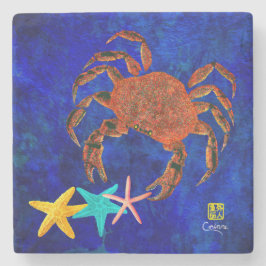 Crab & Starfish - Marmor-Untersetzer Steinuntersetzer