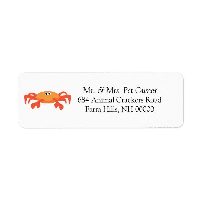 Crab Theme Rücksendeadressen-Aufkleber Stickers (Vorne)