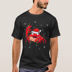 Crab Weihnachtsmannmütze Ugly Christmas Lighting C T-Shirt