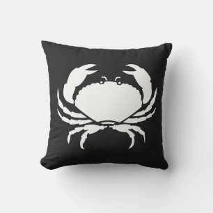 CRAB WHITE auf BLACK Stilvolle, moderne Streifen Kissen