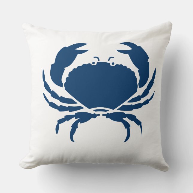 CRAB WHITE auf dunkelblauem Kissen (Vorderseite)
