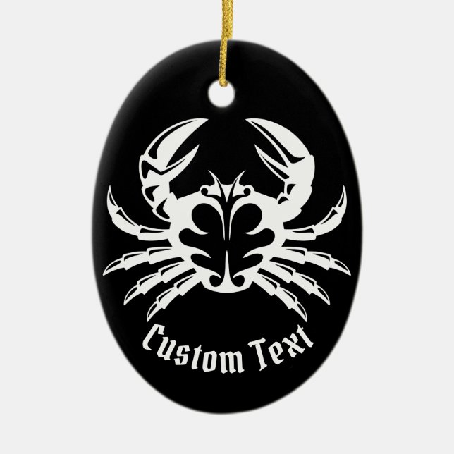 Crab White Keramik Ornament (Vorne)