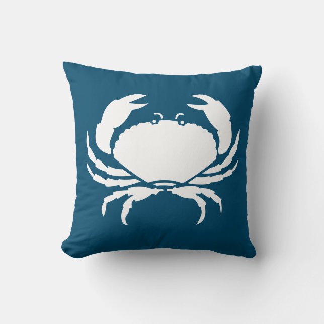 CRAB WHITE nur blaues Kissen (Vorderseite)