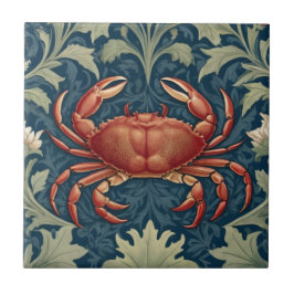 Crab William Morris Stil Nautic Sea Life Fliese