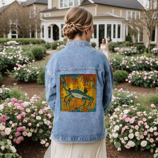 Crab windet Jeans-Jacke Jeansjacke (Hochzeit Rückseite)