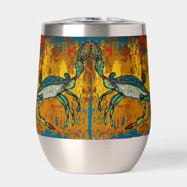 Crab Wine Tumbler warm oder kalt (Vorderseite)