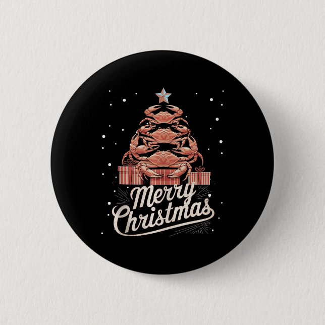 Crab Xmas Tree Crab Weihnachtsbaum Tank Top3 Button (Vorderseite)